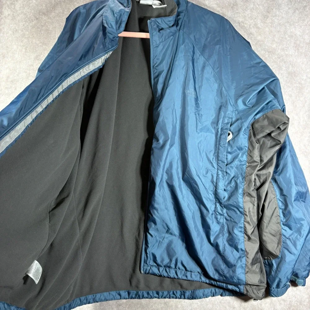 The North Face Jacket Mens XXL Blue Windbreaker Fleece Lined Full Zip Outdoor